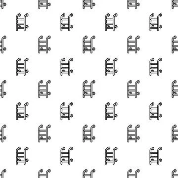 Heated towel rail seamless pattern for bathroom design Stock Illustration