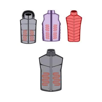 Heated vests with integrated warming elements 스톡 일러스트