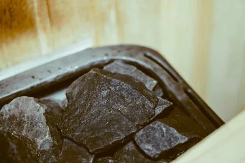 The heater in the sauna Stock Photos