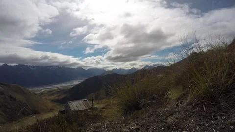 Heather Jock Hut cloud time lapse Stock Footage 78050172