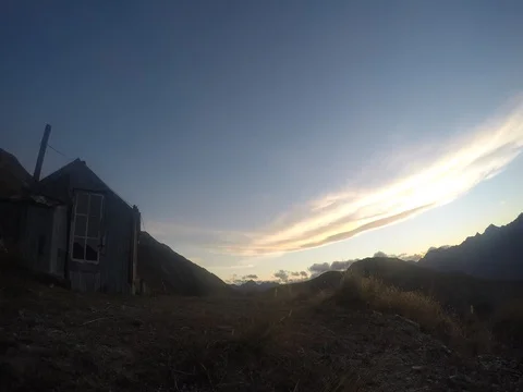 Heather Jock Hut Sunset Stock Footage 78047277