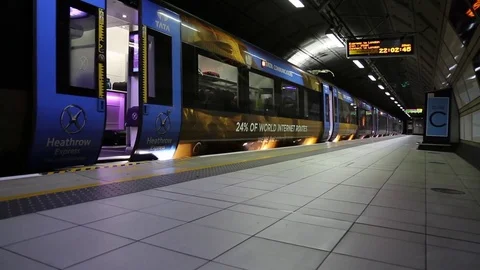 Heathrow express underground station Great Britain July 2017 London UK Stock Footage 79502597
