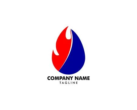 Heating and Air Conditioning Logo Template Design Stock Illustration