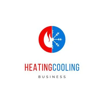 Heating and Cooling or HVAC Icon Logo Design Template Stock Illustration