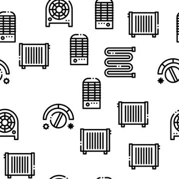 Heating And Cooling Seamless Pattern Vector Stock Illustration