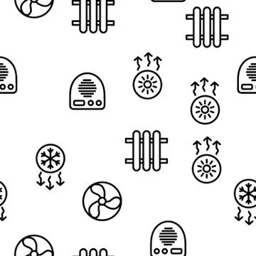 Heating And Cooling System Vector Seamless Pattern Stock Illustration