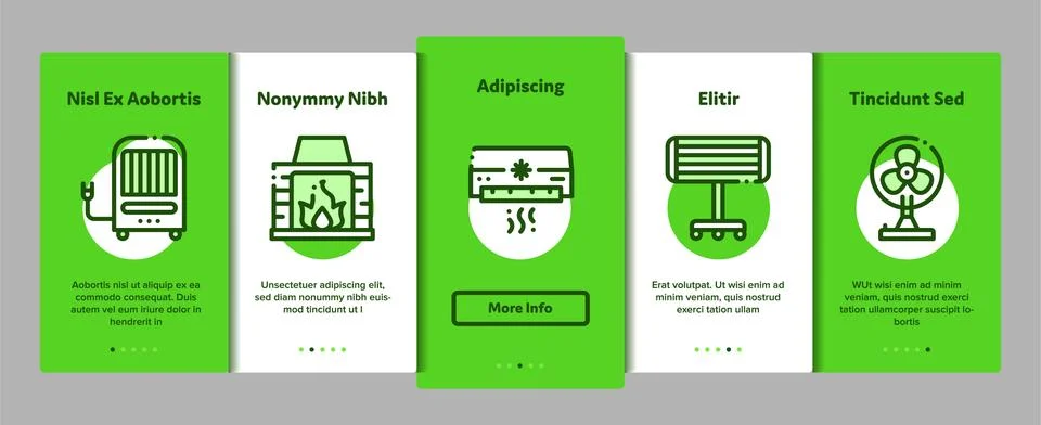 Heating And Cooling Vector Onboarding Stock Illustration