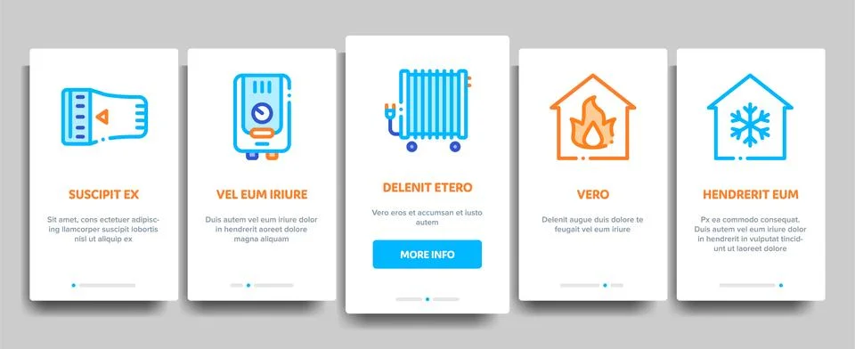 Heating And Cooling Vector Onboarding Stock Illustration