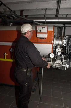  heating and heating technology in buildings for regulation of temperature... Fotos de archivo