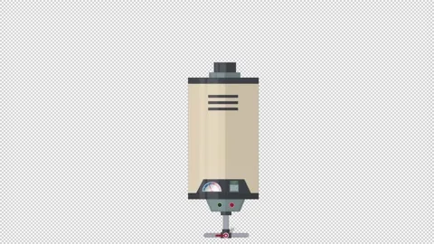 Heating boiler. Animation of the heating system. Cartoon Video stock 153745258