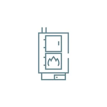 Heating boiler linear icon concept. Heating boiler line vector sign, symbol 스톡 일러스트