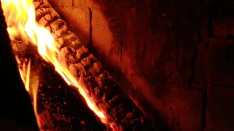 Heating with a bonfire while camping on a trip Stock Footage 225068282