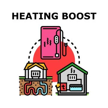 Heating boost system for home comfort and energy efficiency Stock Illustration