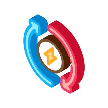 Heating circulation isometric icon vector illustration color Stock Illustration