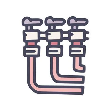 Heating distribution unit color vector doodle simple icon Ilustración de archivo