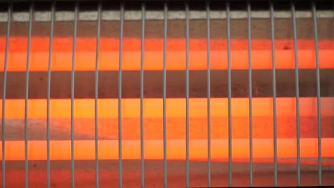 Heating elements glowing in appliance during operation process Stock Footage 305134371