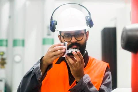 Heating engineer checking system Stock Photos