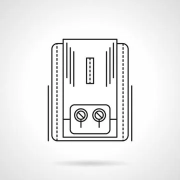 Heating equipment flat line vector icon Stock Illustration