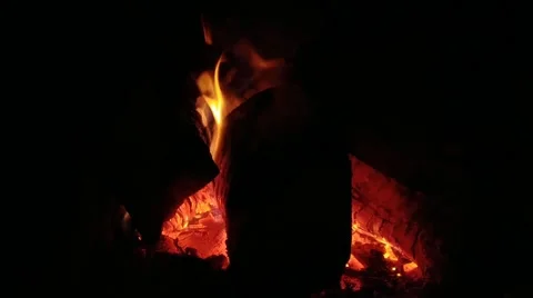 Heating with a fireplace in the apartment during the cold season Stock Footage 201341436