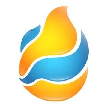 Heating flame and cooling wave design Stock Illustration
