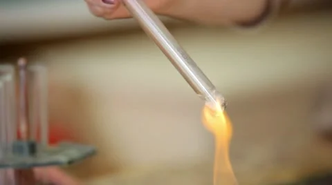 Heating of the flask on fire Stock Footage 55440296