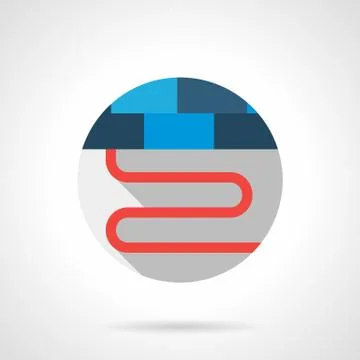 Heating floor section round flat vector icon Ilustración de archivo