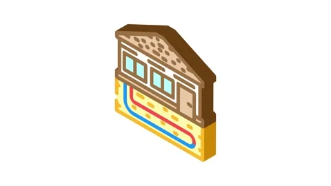 Heating geothermal energy isometric icon animation Stock Footage 327282802