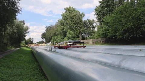 Heating main. Urban communications Stock Footage 138143149