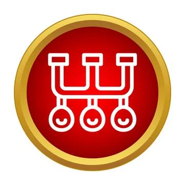 Heating manifold pipes system outline icon in red circle Stockillustratie