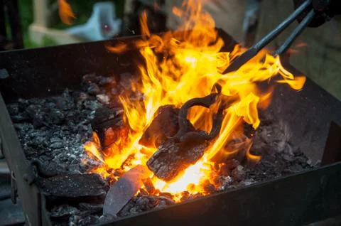 Heating a metal workpiece Stock Photos