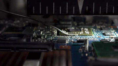 Heating the microchip on a special device Stock Footage 142375394