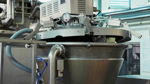 The heating milk process in the pasteurization vat Stock Footage 80219360