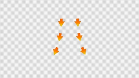 Heating orange arrow wind flow down, alpha channel Stock Footage 237735401