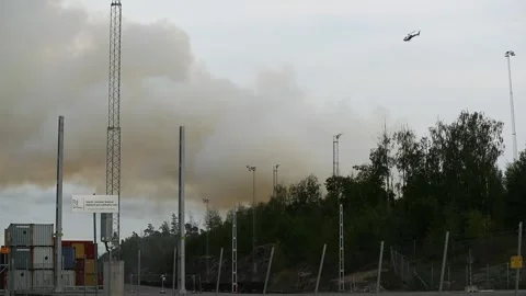 Heating plant fire Stock Footage 196936448