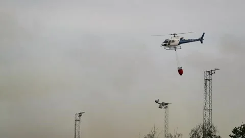 Heating plant fire Stock Footage 196936450