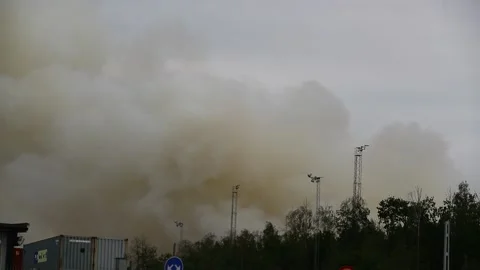 Heating plant fire Stock Footage 196936454