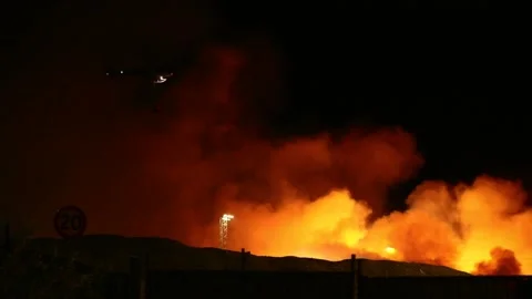 Heating plant fire Stock Footage 196936463