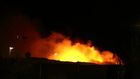 Heating plant fire Stock Footage 196936468