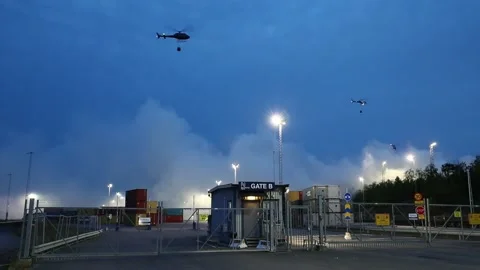 Heating plant fire Stock Footage 196936518