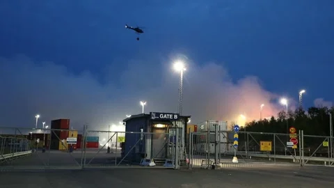 Heating plant fire Stock Footage 196936520