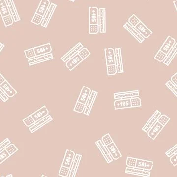 Heating plate laboratory line vector seamless pattern Stock Illustration