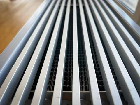 Heating radiator close-up, concept of heating a residential building Fotos de archivo