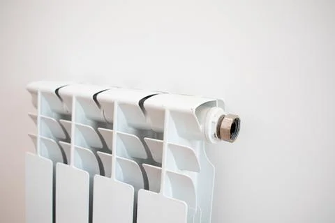 Heating radiator disconnected from the central heating network Stock Photos