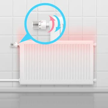 Heating Radiator Flat Concept Stock Illustration