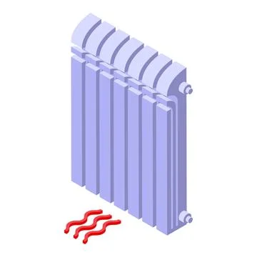 Heating radiator icon isometric vector. Domestic device Illustrazione stock