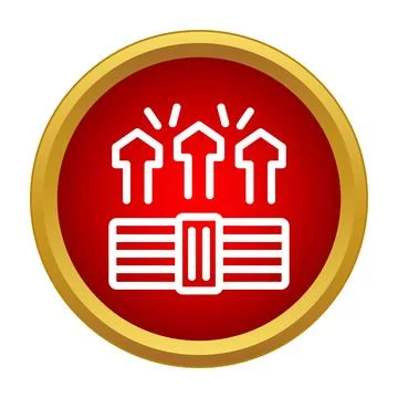 Heating radiator icon showing temperature increasing warm Stock Illustration