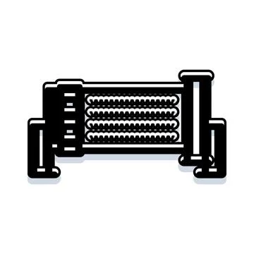 Heating radiator icon symbol for technology and engineering Stock Illustration