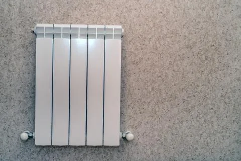 Heating radiator in room Foto stock
