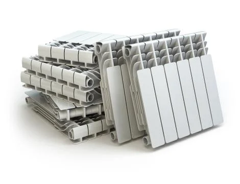 Heating radiators isolated on white background. Stock Illustration