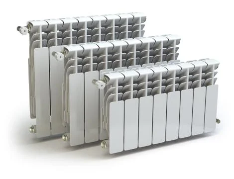 Heating radiators isolated on white Stock Illustration